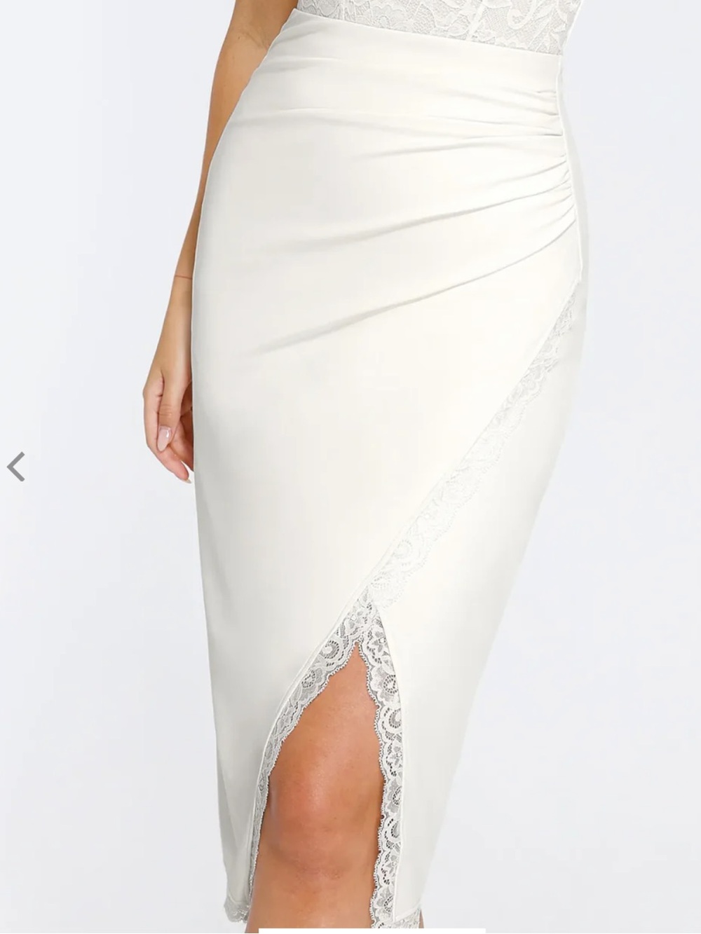POPILUSH Lace-Trim Midi Pencil Skirt built in Shapewear